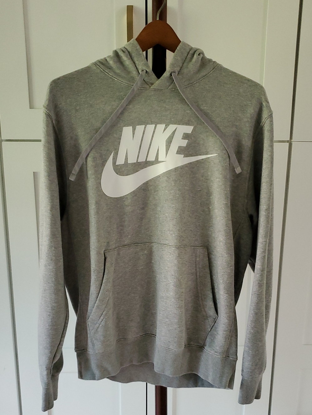 Nike Grey Pullover Hoodie with White Logo